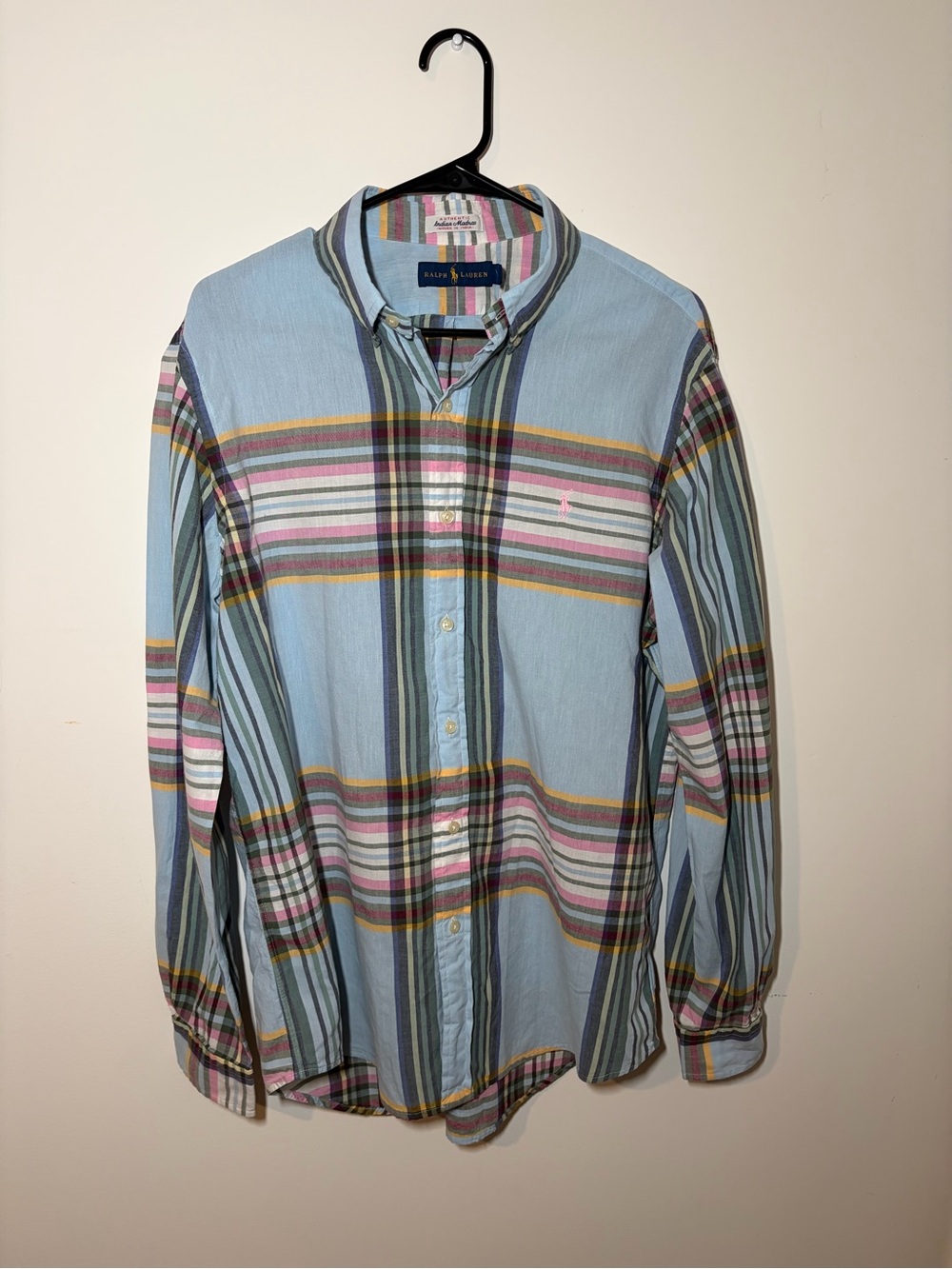 Ralph Lauren Blue Multi-Stripe Cotton Button-Down Shirt